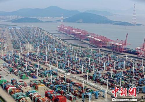 浙江寧波舟山港?！≌掠聺?攝